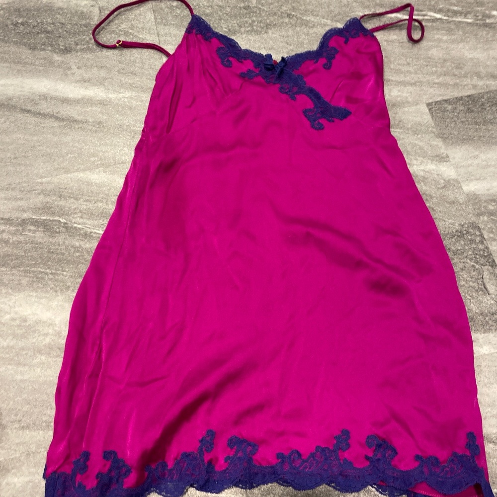 Stunning satin slip by AP in fuschia purple